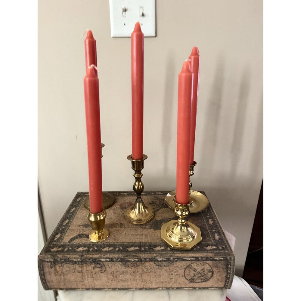 Brass Candlestick Collection Set of 5